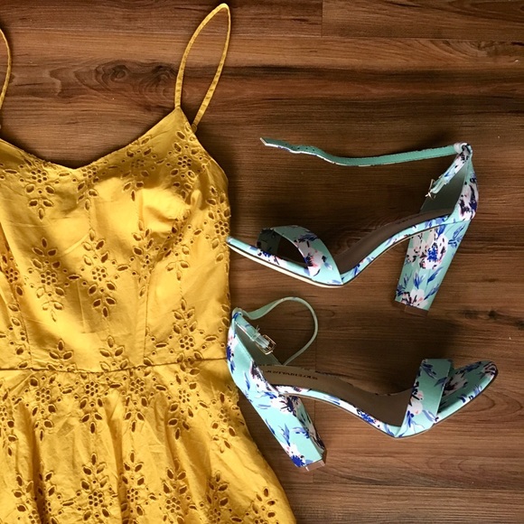 Old Navy Dresses & Skirts - Old Navy Mustard Floral Cutout Sundress